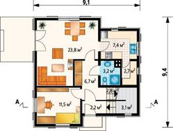 Житловий будинок незвичайної планування площею 110 квадратів