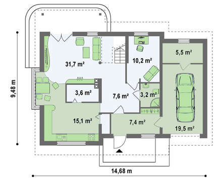 Проект класичного мансардного будинку площею 180 кв.