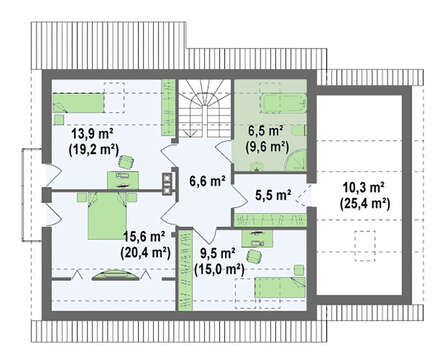 Проект класичного мансардного будинку площею 180 кв.