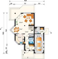 Гарний будинок з виступаючим ганком