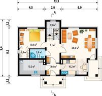 Приваблива будова на два поверхи з просторими балконами