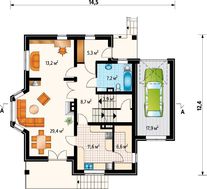 Гарний житловий будинок, виконаний в декількох рівнях