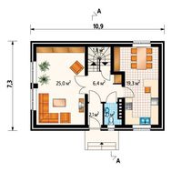 Красива заміське будова з цокольним поверхом