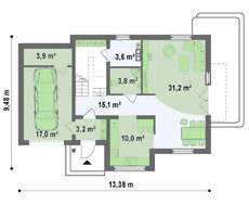 Проект класичного будинку з елементами хай-тек площею 170 кв.