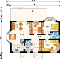 Сучасний одноповерховий особняк з цікавими особистими кімнатами