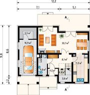 Двоповерховий житловий будинок з окремою кухнею
