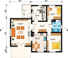 Приємний котедж, розрахований на велику сім'ю