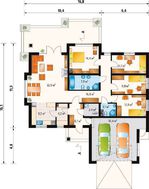 Проект просторого одноповерхового котеджу