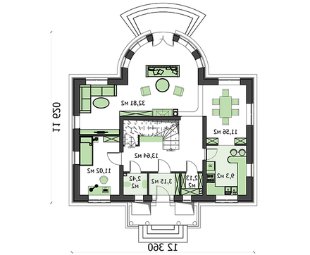 Помпезна житлова будова на два поверхи