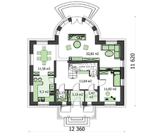 Помпезна житлова будова на два поверхи
