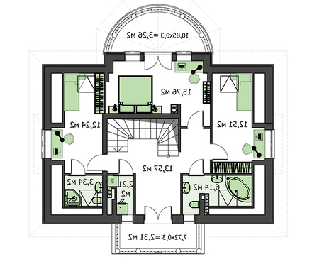 Помпезна житлова будова на два поверхи