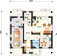 Величний житловий будинок під двосхилим дахом