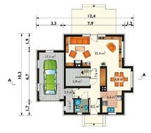 Мансардний котедж з прибудованим гаражем