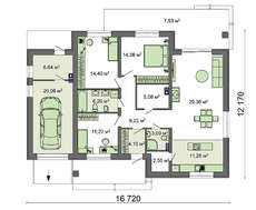 Проект простого класичного будинку площею 145 кв.м.