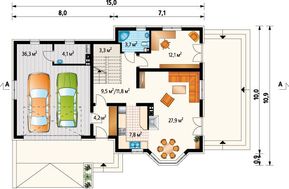 Оригінальний проект затишного мансардного будинку з многоскатним дахом