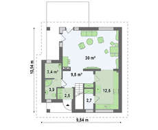 Проект невеликого зручного будинку з мансардою