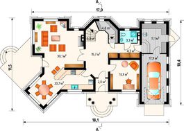 Незвичайний красивий будинок з просторою гостьовою зоною