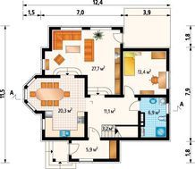 Яскравий двоповерховий котедж в чеському стилі