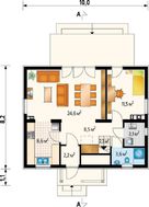 Чудовий будинок з яскравим дахом і жовтими стінами