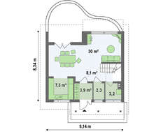 Проект невеликого заміського будинку площею 110 кв.