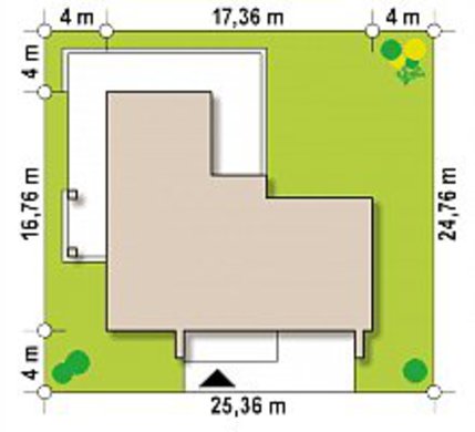 План сучасного особняка площею 283 кв. м з прибудованим гаражем на два автомобіля