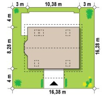 Проект для будівництва заміського будинку площею 140 m²